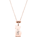 Personalised Cat-Shaped Pet Memorial Necklace – Engraved with Name