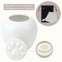 Urne funéraire pour chien personnalisée en céramique – Urne pour cendres avec nom, dates & illustration chien minimaliste