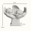 Personalised Pet Memorial Angel Statue in Hands – Weatherproof Resin Grave Marker for Garden Display with Name & Dates