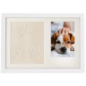 Paw Print Clay & Photo Frame Kit – Wooden Dog Memorial Picture Frame for Indoor Display