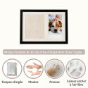 Kit cadre photo chien avec argile pour empreinte de patte – Cadre photo souvenir d'intérieur en bois pour chien