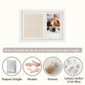 Kit cadre photo chien avec argile pour empreinte de patte – Cadre photo souvenir d'intérieur en bois pour chien