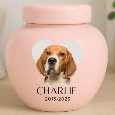 Personalised Ceramic Pet Urn with Photo – Dog...