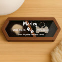 Coffret souvenir en bois pour chien personnalisé avec motif mini pattes de chien – Nom, dates & message gravés