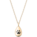 Personalised Pet Memorial Paw-Print Teardrop Urn Necklace – Dog Keepsake with Name
