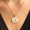 Personalised Pet Memorial Round Urn Necklace – Picture-to-drawing Dog Keepsake with Name