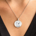 Personalised Pet Memorial Round Urn Necklace – Picture-to-drawing Dog Keepsake with Name