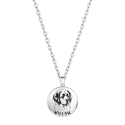 Personalised Pet Memorial Round Urn Necklace – Picture-to-drawing Dog Keepsake with Name