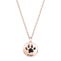 Personalised Pet Memorial Paw-Print Round Urn Necklace – Dog Keepsake with Name