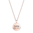 Personalised Pet Memorial Round Urn Necklace – Dog Keepsake with Name & Dates