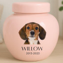 Personalised Ceramic Pet Urn with Photo – Dog Cremation Urn for Ashes with Name & Dates