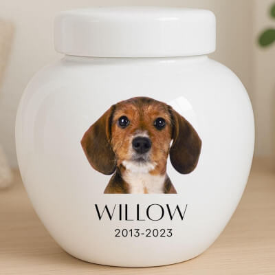 Personalised Ceramic Pet Urn with Photo – Dog...