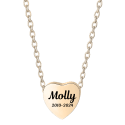 Personalised Pet Memorial Slide-through Chain Heart Urn Necklace – Dog Keepsake with Name & Dates