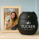 Personalised Ceramic Pet Urn with Sleeping Dog Lid –  Cremation Urn for Ashes with Name, Dates & Eternal Love Design