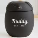 Personalised Ceramic Pet Urn with Sleeping Dog Lid – Cremation Urn for Ashes with Name & Dates