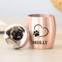 Personalised Pet Keepsake Urn – Mini Dog Urn with Engraved Name & Photo Drawing on the lid