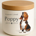 Personalised Ceramic Pet Urn with Photo – Dog Cremation Urn for Ashes with Name, Dates & Tribute
