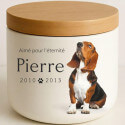 Urne funéraire pour chien personnalisée en céramique avec photo – Urne funéraire pour animal avec nom, dates & message