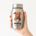 Personalised Pet Urn with Photo, Name & Dates – Stainless Steel Dog Urn