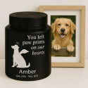 Personalised Pet Urn with Angel Pup Design, Name, Dates & Special Tribute – Stainless Steel Dog Urn