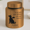 Personalised Pet Urn with Angel Pup Design, Name, Dates & Special Tribute – Stainless Steel Dog Urn