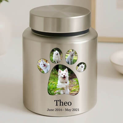 Personalised Pet Urn with Name, Dates & Photos...