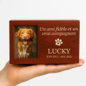 Urne funéraire pour chien en bois personnalisée​ avec photo – Coffret souvenir pour cendres avec nom, dates & message gravés