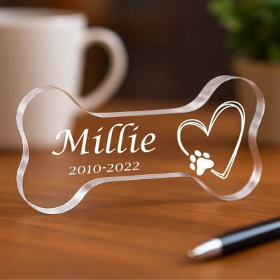 Personalised Pet Memorial Gift - Bone-Shaped...