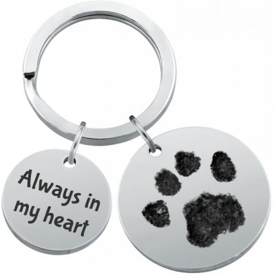 Personalised Pet Memorial 2-Charm Round Keyring...