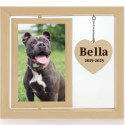 Personalised Wooden 360° Rotating Pet Memorial Photo Frame – Engraved with Name & Dates