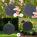 Personalised Round Pet Grave Marker with Metal Hook Stake – Slate Dog Memorial Garden Plaque with Name, Dates & Tribute