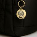 Personalised Pet Memorial Round Keyring - Engraved with Dog's Photo & Name