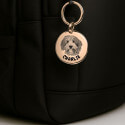 Personalised Pet Memorial Round Keyring - Engraved with Dog's Photo & Name