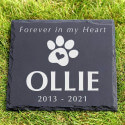 Personalised Square Pet Grave Marker – Slate Dog Memorial Garden Plaque with Name, Dates & Tribute