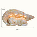 Angel Dog Pet Memorial Stone with Solar LED Light – Weatherproof Resin Grave Marker