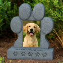 Paw-Shaped Pet Memorial Headstone with Photo & Tribute – Weatherproof Resin Grave Marker for Outdoor Display