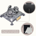 Urne chien ange endormi avec nom & dates en écriture cursive – Monument d'extérieur et urne funéraire en résine pour cendres