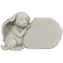 Personalised Dog Angel Pet Memorial Headstone with Name & Dates – Weatherproof Resin Grave Marker for Garden Display