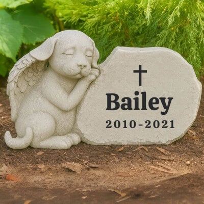 Personalised Dog Angel Pet Memorial Headstone...